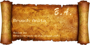 Brusch Anita névjegykártya